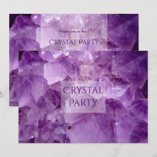 Pretty Purple Amethyst Crystal Party Invitation