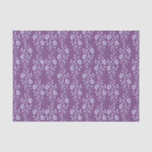 Pretty Purple and Lilac Floral Pattern Tissue Paper