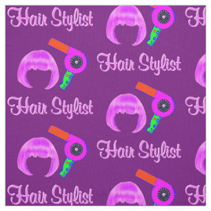 PRETTY PURPLE AND PINK HAIR STYLIST FABRIC