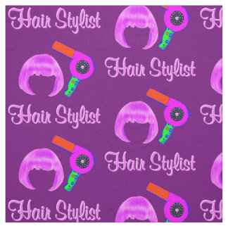 PRETTY PURPLE AND PINK HAIR STYLIST FABRIC