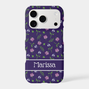 Pretty Purple and Pink Roses Rosebud Floral Print