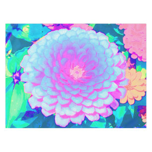 Pretty Purple and Pink Zinnia in the Summer Garden Tablecloth