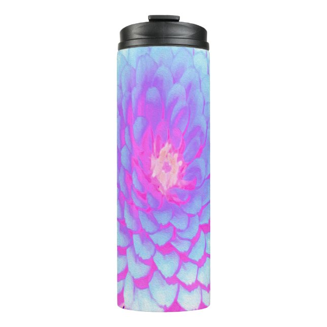 Pretty Purple and Pink Zinnia in the Summer Garden Thermal Tumbler (Front)