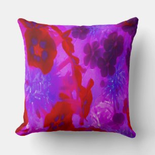 Pretty Purple and Red Garden Phlox Flowers Cushion