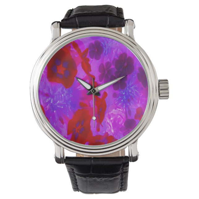 Pretty Purple and Red Garden Phlox Flowers Watch (Front)