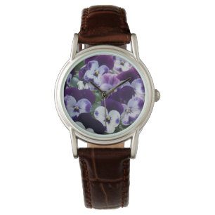 Pretty Purple And White Pansies, Watch