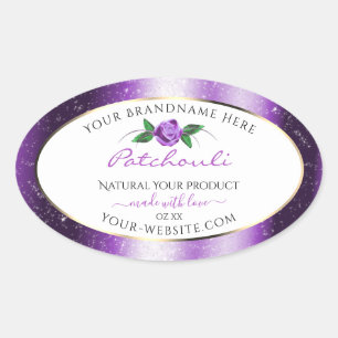 Pretty Purple and White Product Labels Rose Flower