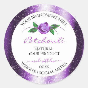 Pretty Purple and White Product Labels Rose Flower