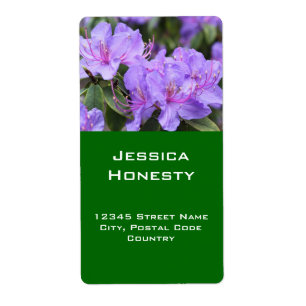 pretty purple azalea flowers address labels