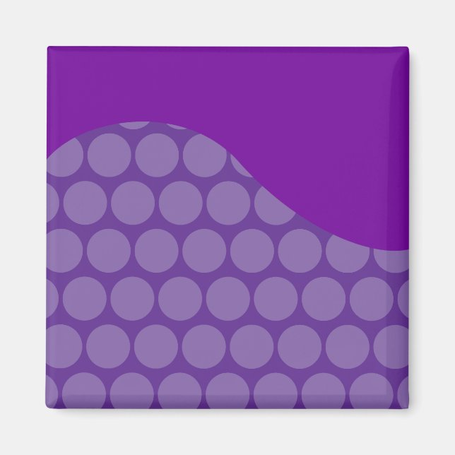 Pretty Purple Big Polka Dots Wave Pattern Gifts Magnet (Front)