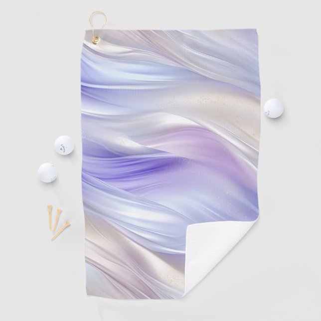 Pretty Purple Blue Pearl White Swirls Golf Towel (InSitu)