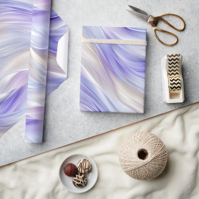 Pretty Purple Blue Pearl White Swirls Wrapping Paper (Crafts)