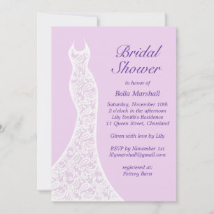 Pretty Purple Bridal Shower Invitation