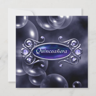 Pretty Purple Bubbles Quinceanera Invitation