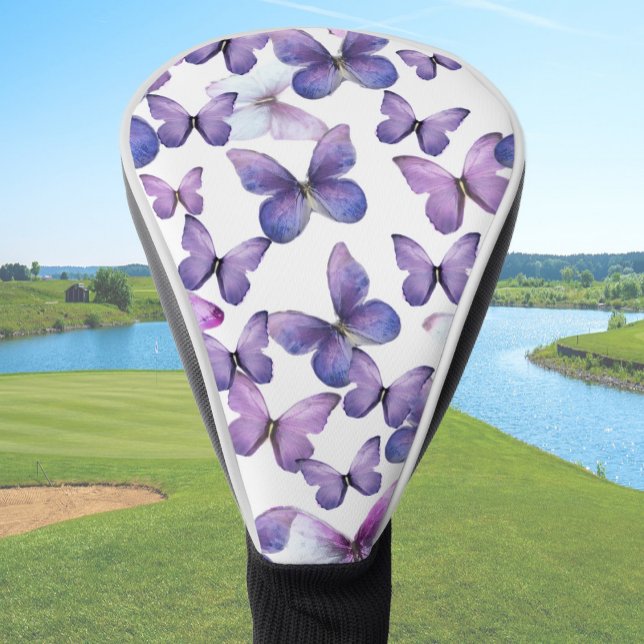 Pretty purple butterfly driver golf head cover (Creator Uploaded)
