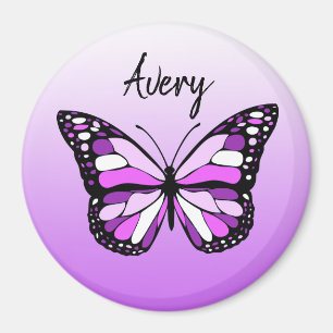 Pretty Purple Butterfly Personalised Name Magnet