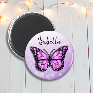 Pretty Purple  Butterfly Personalised Name Magnet