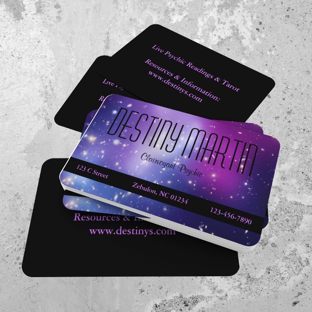 Pretty Purple Cosmic Metaphysical Business Card (Creator Uploaded)