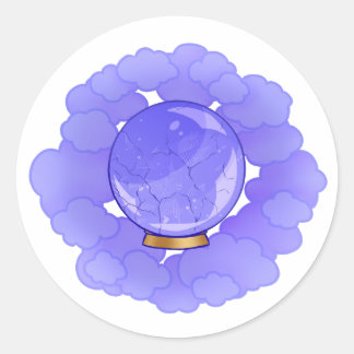 Pretty Purple Cracked Crystal Ball Classic Round Sticker