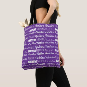 Pretty Purple Customisable Name Collage Tote Bag