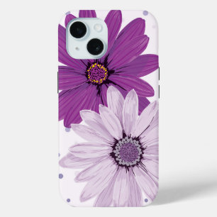 Pretty Purple Daisies   Custom Floral iPhone 15 Case