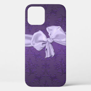 Pretty Purple Damask iPhone 12 Pro Case