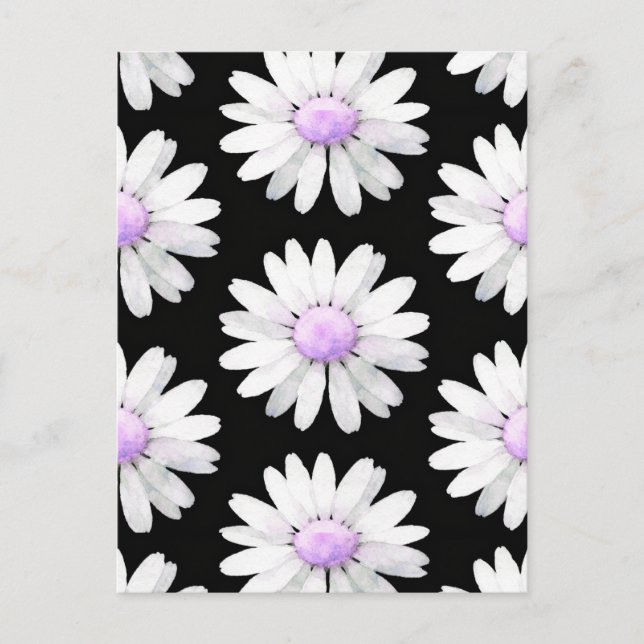 Pretty Purple Dotted Daisy's Postcard (Front)