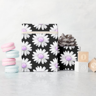 Pretty Purple Dotted Daisy's Wrapping Paper