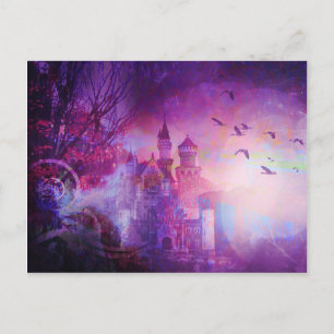 Pretty Purple Fairy Tale Fantasy Castle Postcard