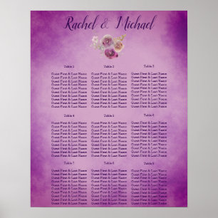 Pretty purple Floral Charm Wedding Poster