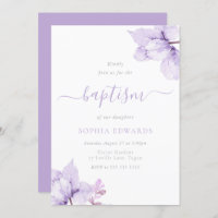 Pretty Purple Floral Girls Baptism