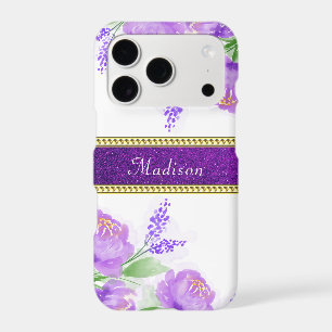 Pretty Purple Floral Gold Lavender Greenery