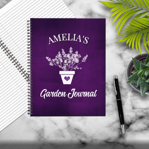 Pretty Purple & Floral Personalized Tote Notebook