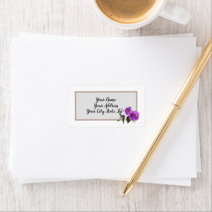Pretty Purple Flower Design Label