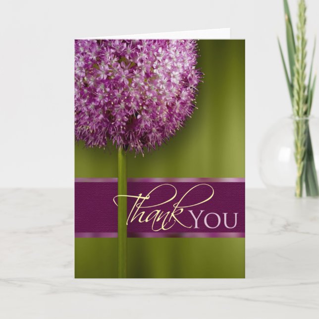 Pretty Purple Flower Floral Design Thank You (Front)