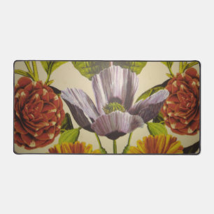 Pretty Purple Flower Motif Desk Mat