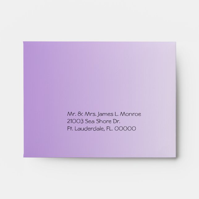 Pretty Purple Flower Wedding RSVP Envelope (Front)