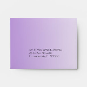 Pretty Purple Flower Wedding RSVP Envelope