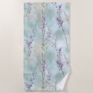 Pretty Purple Flowers  Beach Towel