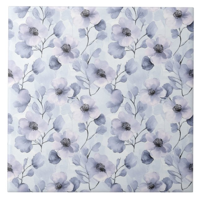 Pretty Purple Flowers  Ceramic Tile (Front)