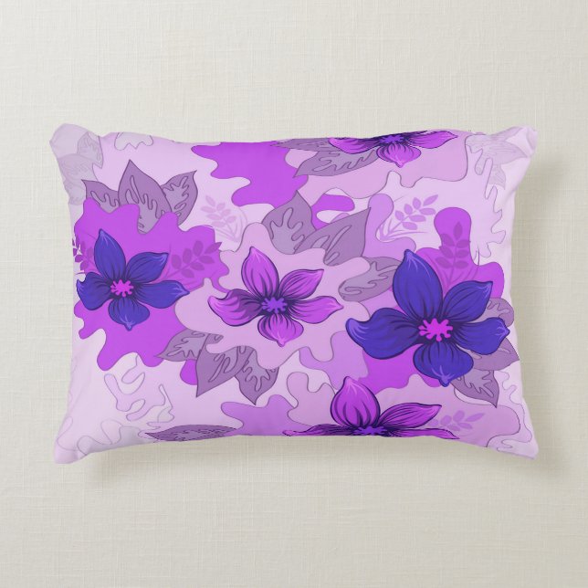 Pretty Purple Flowers  Decorative Cushion (Front)