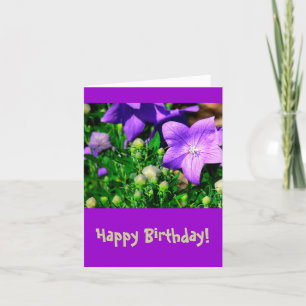 "Pretty Purple Flowers"Happy Birthday Card