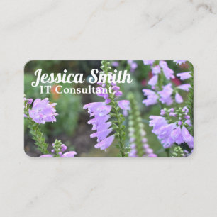 Pretty Purple Flowers Original Garden Photography Business Card