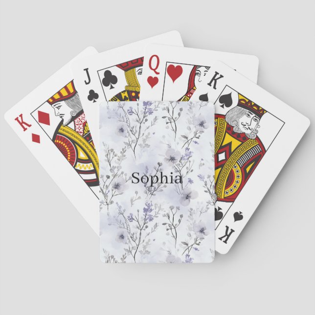 Pretty Purple Flowers   Playing Cards (Back)