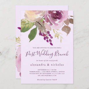 Pretty Purple Flowers   Post-Wedding Brunch Invitation