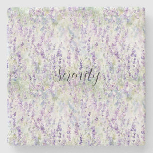 Pretty Purple Flowers Stone Coaster