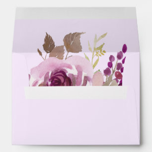 Pretty Purple Flowers   Wedding Envelope