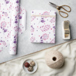 Pretty Purple Flowers Wedding Wrapping Paper<br><div class="desc">A pretty assortment of purple flowers on a white background is the perfect wedding gift wrap your bride will love</div>