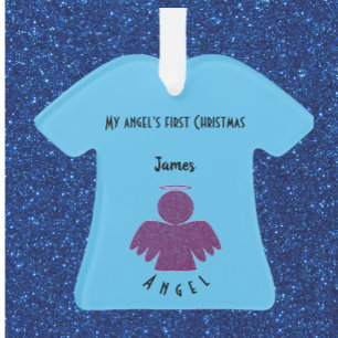 Pretty Purple Glitter Angel  Ornament