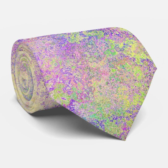 Pretty purple gold and pink texture tie (Rolled)
